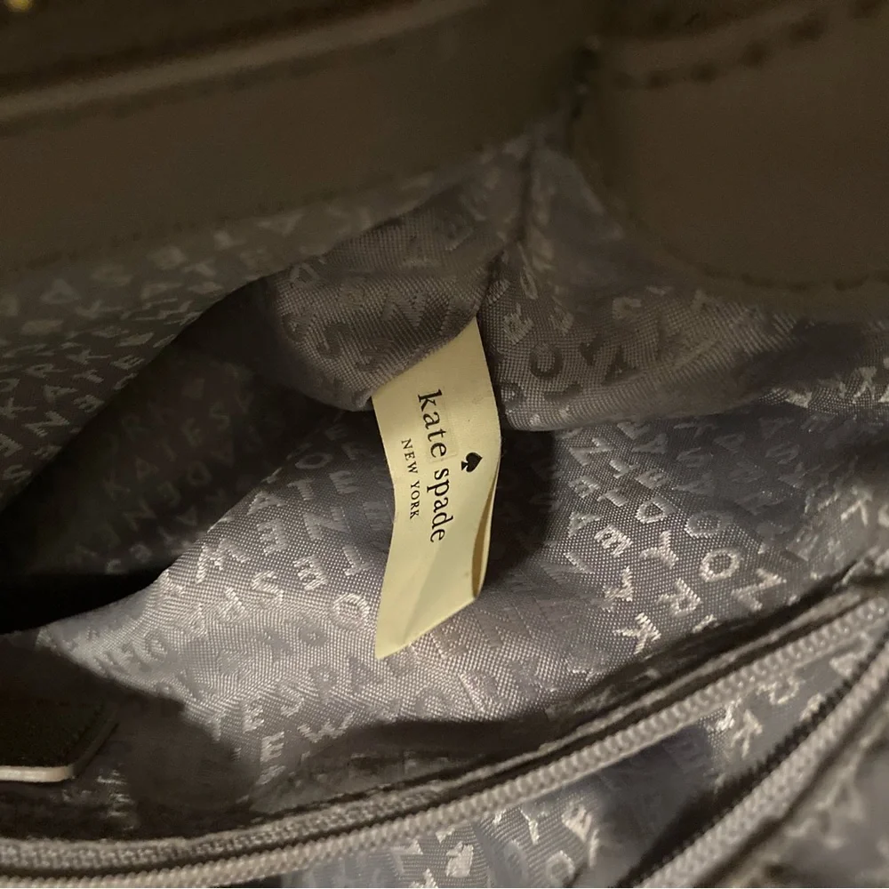 Kate Spade Gray Leather Double Handle Purse - Picture 5 of 10